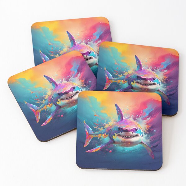 Item preview, Urban Abstract Graffiti Shark, Vibrant Street Art Ocean Design designed and sold by Phat Dog Designs .