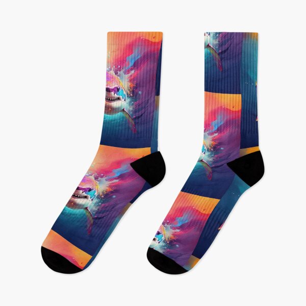 Item preview, Urban Abstract Graffiti Shark, Vibrant Street Art Ocean Design designed and sold by Phat Dog Designs .