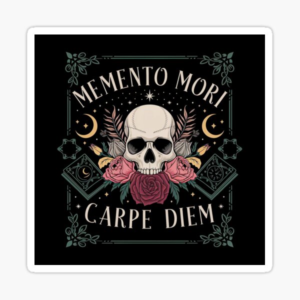 Item preview, Memento Mori | Dark Academia Skull with Dried Flowers Design designed and sold by TheVelvetArchive.