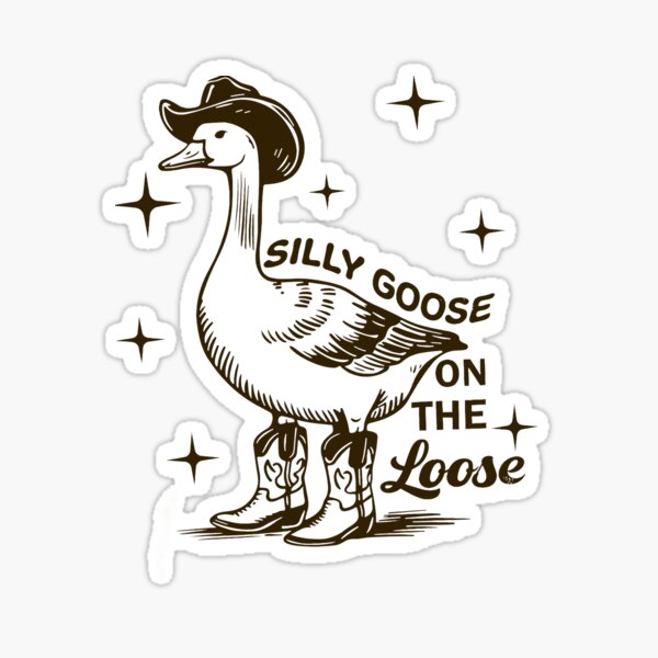 Aperçu de l'œuvre Cowboy Silly Goose en liberté - Dicton rétro amusant créée et vendue par JoelFox165.
