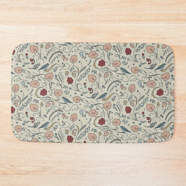 Item preview, Blue Birds Floral Swirls Beige designed and sold by VintageStyle.