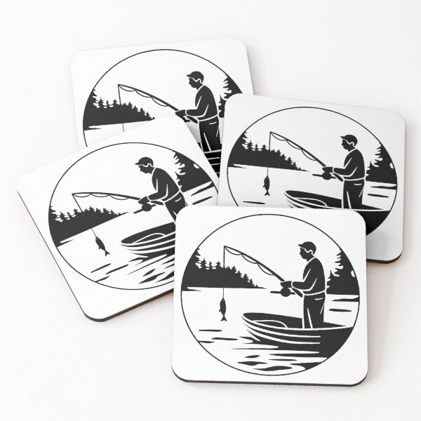 Item preview, Fisherman in a Boat on a Calm Lake designed and sold by theartfulaspie.