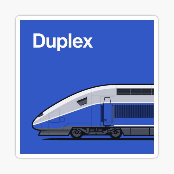 Duplex Blue High Speed Train Side France Sticker