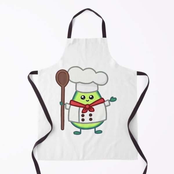 Item preview, Avocado kawaii chef illustration with wooden spoon chef hat designed and sold by ZerpaGiovanna.