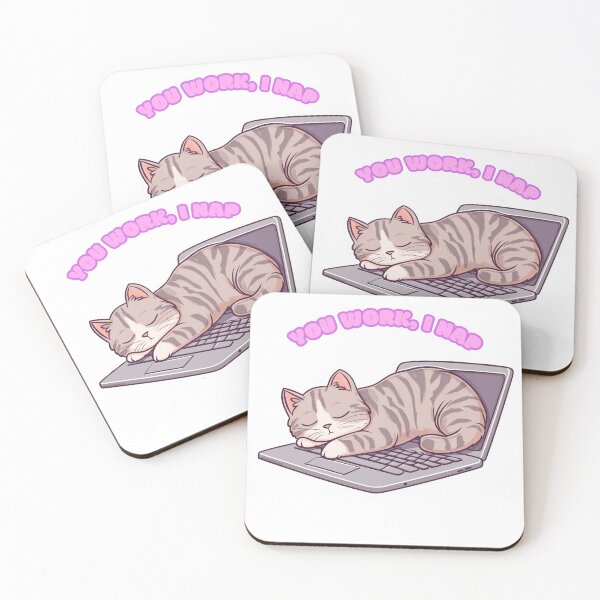 Item preview, You Work, I Nap – Cute Cat Sticker designed and sold by wixzz.