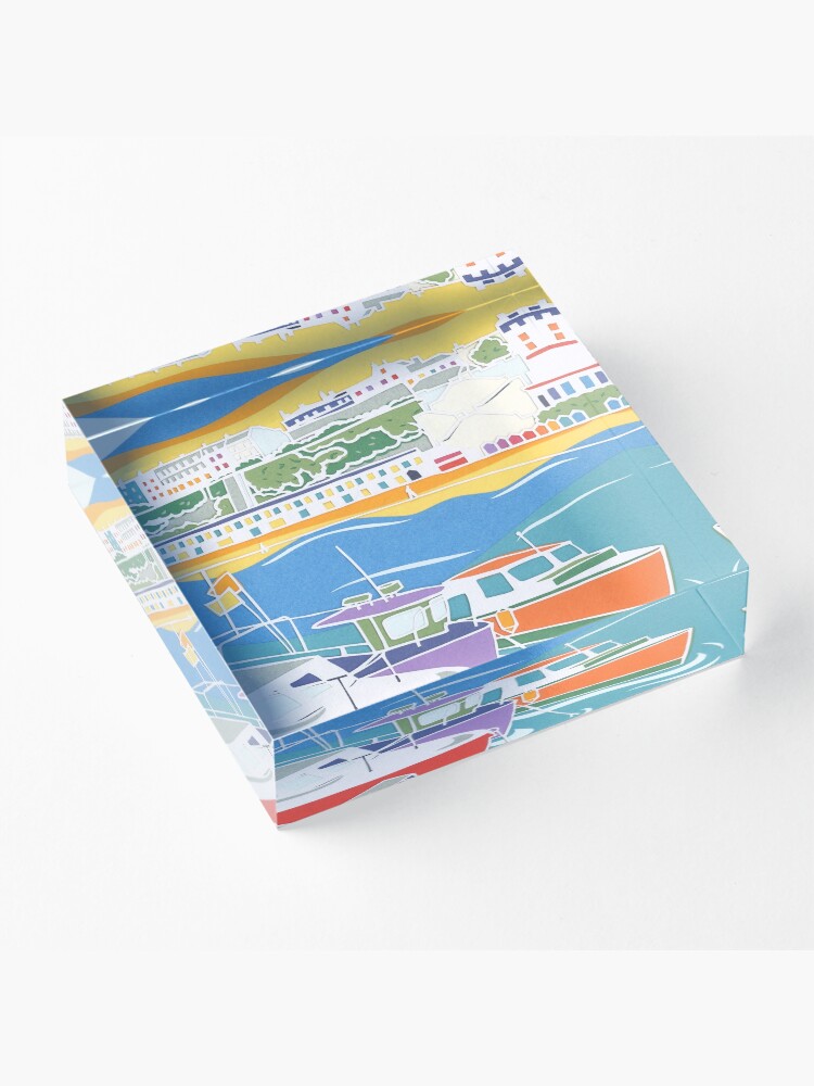 Alternate view of Broadstairs Beach Papercut Acrylic Block