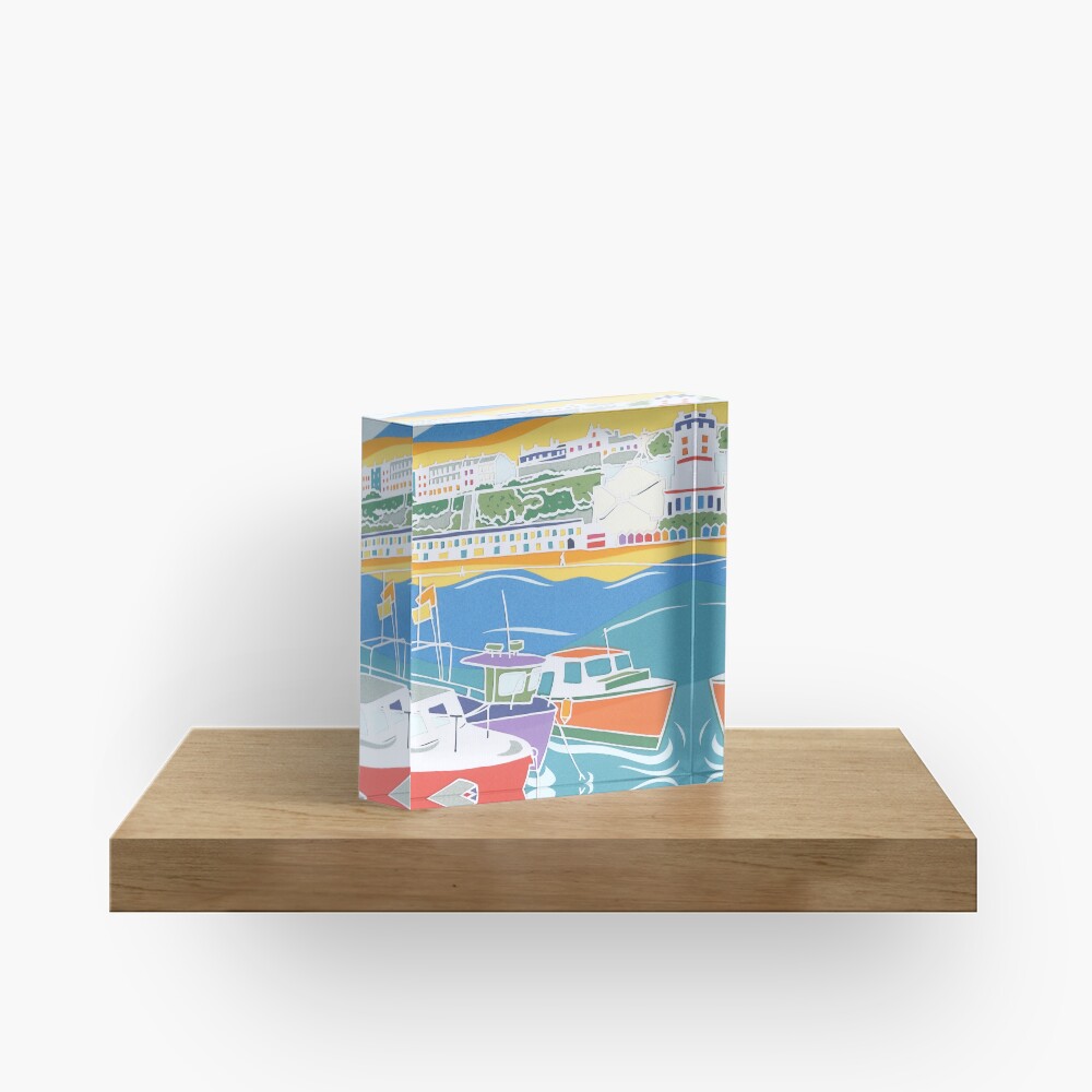 Broadstairs Beach Papercut Acrylic Block