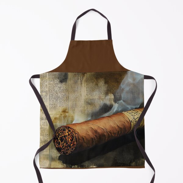 Item preview, Timeless Smoke - Finely Rolled Cigar with Gentle Wisp Against Aged Newspaper designed and sold by OlfactoART Studio.