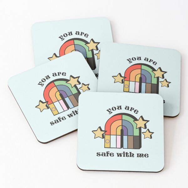 Item preview, You Are Safe With Me Pride Progress Rainbow Retro Quote designed and sold by libscreates.
