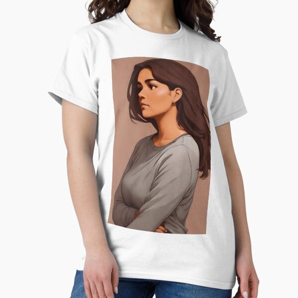 Item preview, Girl with somber and contemplative mood, Art Print designed and sold by Lezabound.