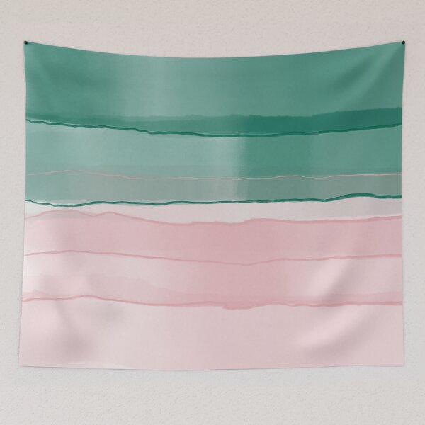 Item preview, Pink & Green Landscape with lines designed and sold by MKTplaceDesign.
