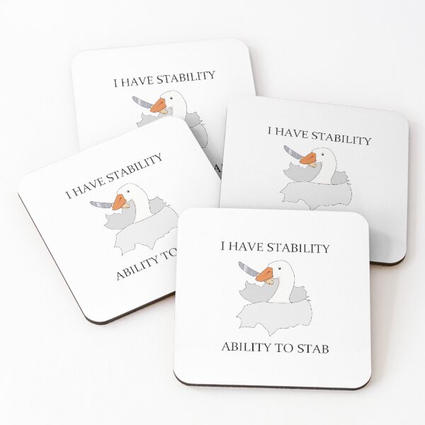 Item preview, I Have Stability Ability To Stab Duck With A Knife Meme designed and sold by SillyDarkShop.