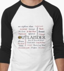 Outlander title and words Baseball ¾ Sleeve T-Shirt