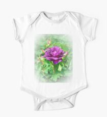 Purple Rose & Buds #6 One Piece - Short Sleeve