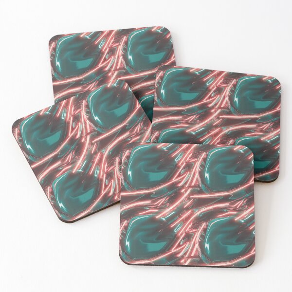Item preview, Futuristic Liquid Neon Art – Teal & Pink Glowing Abstract Waves designed and sold by NSB-Design.