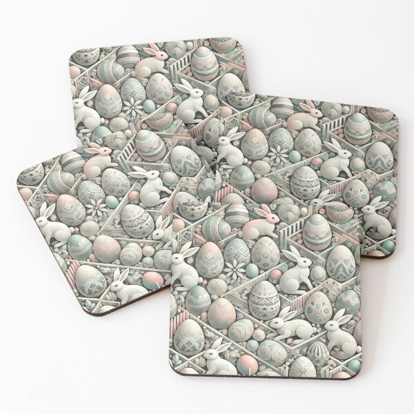 Item preview, Modern Geometric Easter Bunnies & Eggs Pattern designed and sold by Baharaby.