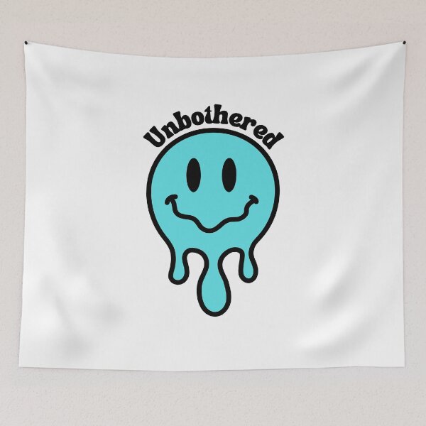 Item preview, Unbothered Smiley - Blue designed and sold by HappyLilPrints.