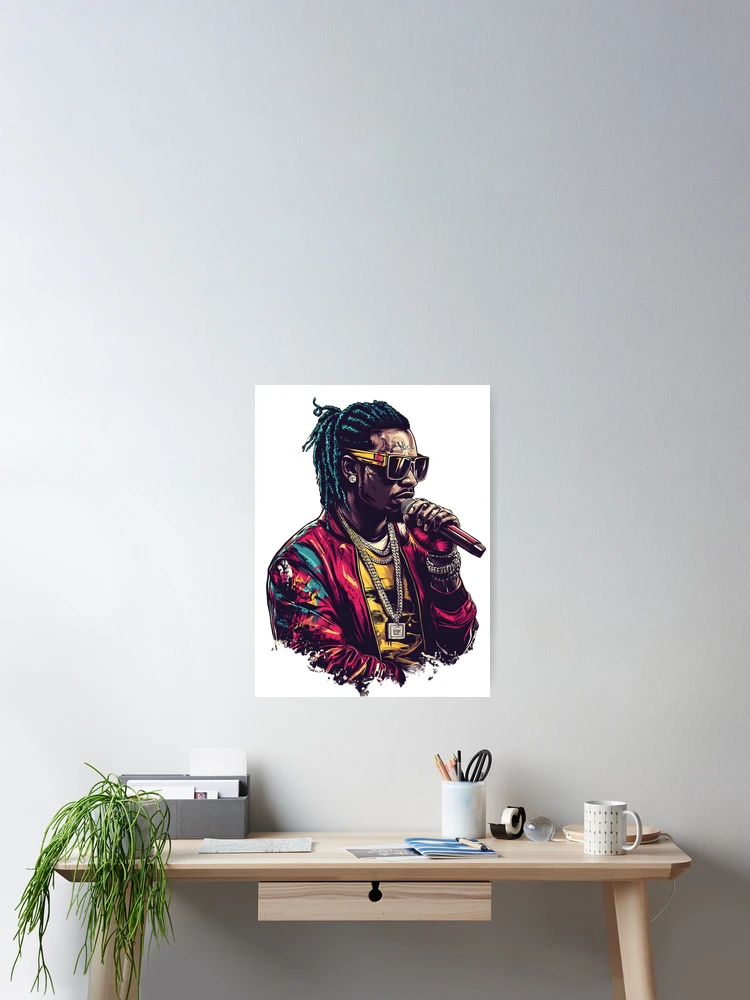Thumbnail 2 von 3, Poster, Cyberpunk Neon Rapper designt und verkauft von Ragil-Studio.
