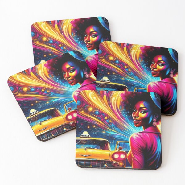 Item preview, Neon Night Taxi Ride designed and sold by DesignzByJai.