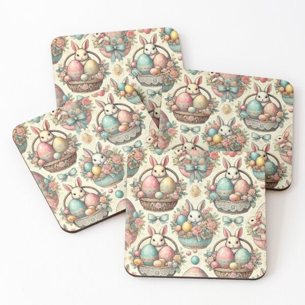Item preview, Vintage Easter Bunnies & Lace Egg Pattern designed and sold by Baharaby.