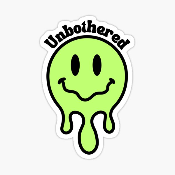 Item preview, Unbothered Smiley Face - Green designed and sold by HappyLilPrints.