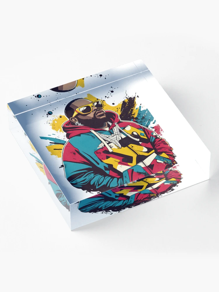 Thumbnail 4 von 5, Acrylblock, Psychedelischer Rapper designt und verkauft von Ragil-Studio.