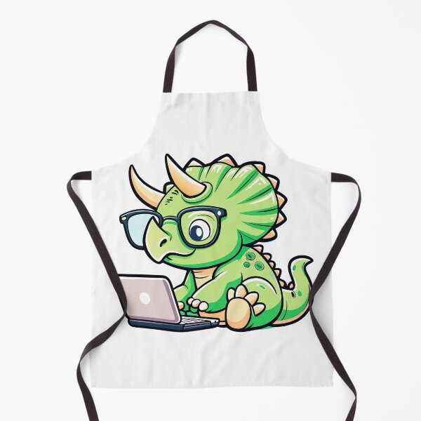 Aperçu de l'œuvre Triceratops on Laptop Dino créée et vendue par Timegraf.