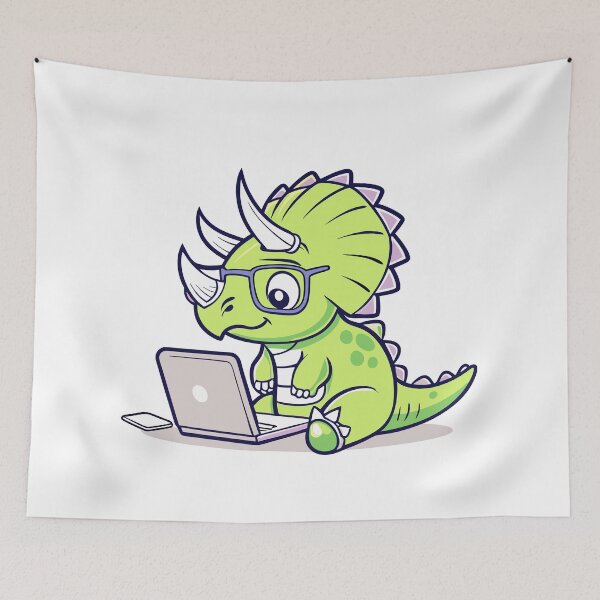 Item preview, Triceratops on Laptop Dino designed and sold by Timegraf.