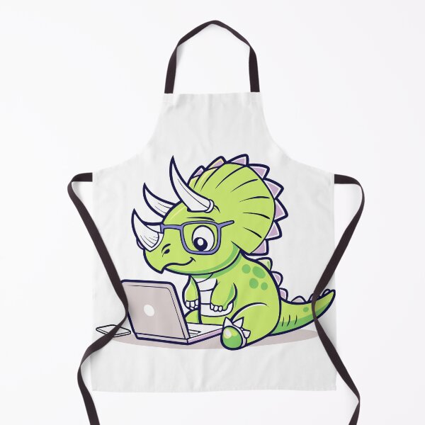 Aperçu de l'œuvre Triceratops on Laptop Dino créée et vendue par Timegraf.