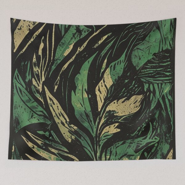 Item preview, abstract black and leaf art wood engraving designed and sold by optimusprime39.