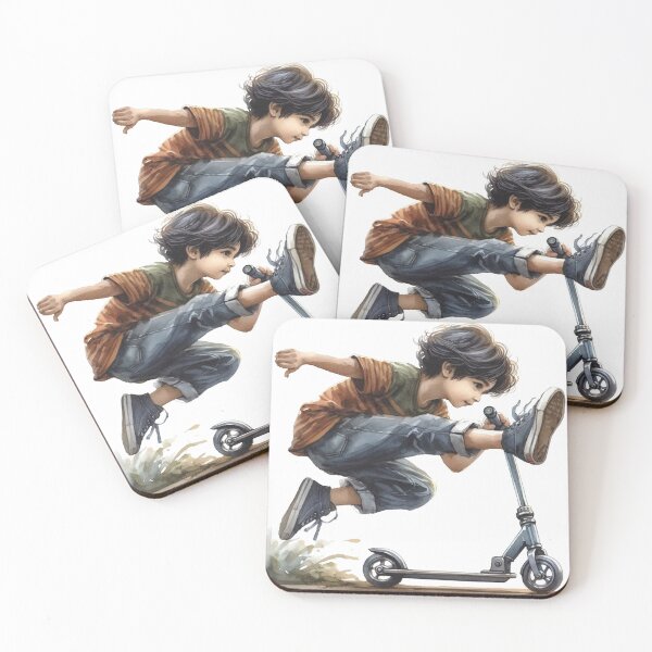 Item preview, Boy on Kick Scooter designed and sold by countrymouse.