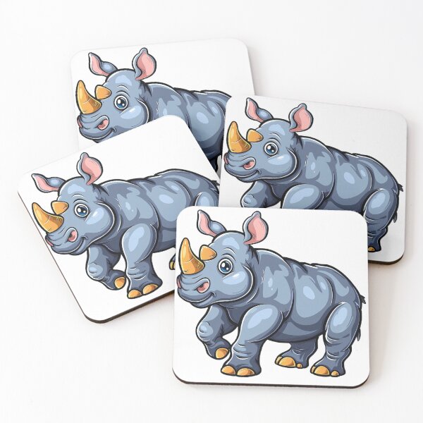 Item preview, Cute cartoon rhinoceros designed and sold by Stickermagician.