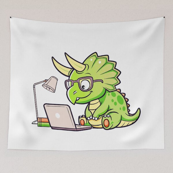 Item preview, Triceratops on Laptop Dino designed and sold by Timegraf.