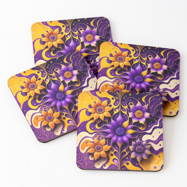 Item preview, Purple and Orange Flowers  designed and sold by TeAnne.