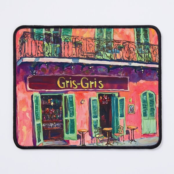 Item preview, Gris-Gris Charm in New Orleans - A Lively Street Scene with Inviting Cafe Vibes AI Generated Art designed and sold by OlfactoART Studio.