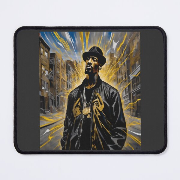 Item preview, "Rakim: Urban Soundwaves in Black, Gold, and Silver" designed and sold by Artisticanvas.