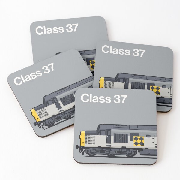 Item preview, Class 37 Train Side England UK Freight Coal Grey designed and sold by VoodooCircus.
