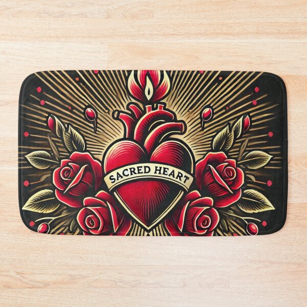 Item preview, Sacred Heart with Rays and Red Roses designed and sold by TinaSalazar.