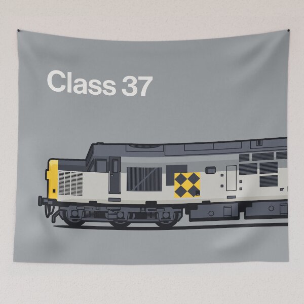 Item preview, Class 37 Train Side England UK Freight Coal Grey designed and sold by VoodooCircus.
