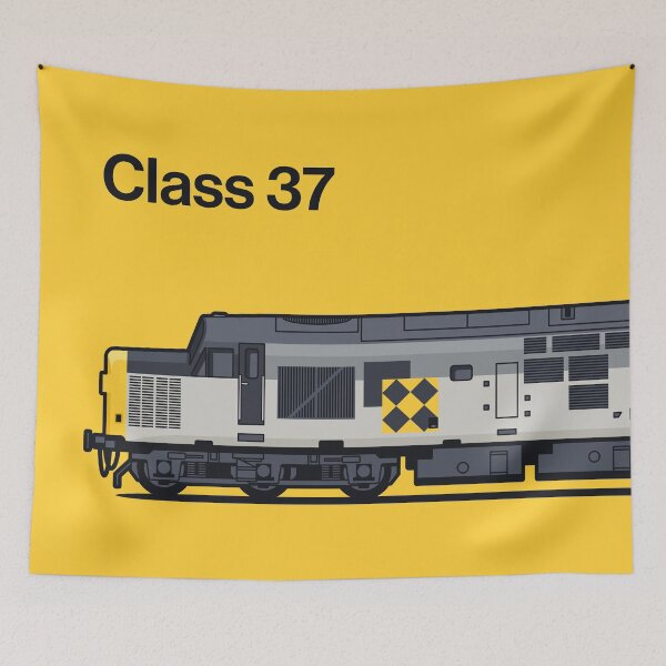 Item preview, Class 37 Train Side England UK Freight Coal Yellow designed and sold by VoodooCircus.