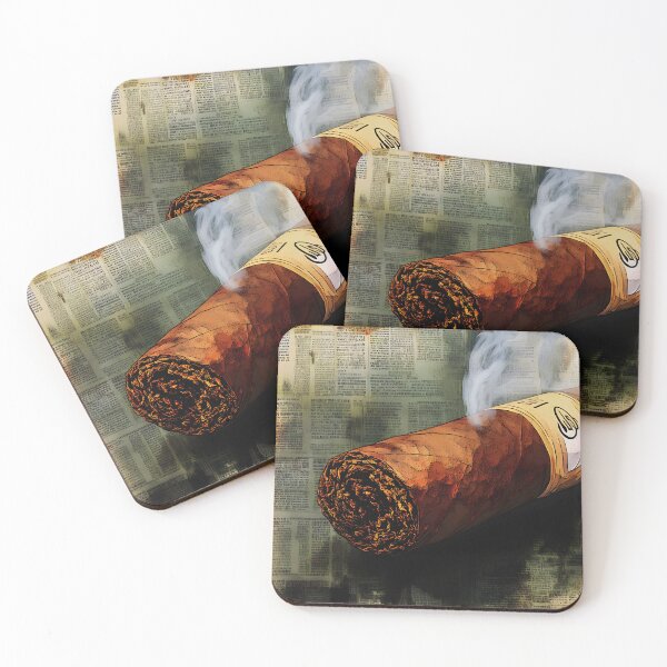 Item preview, Vintage Smoke - Large Cigar Resting on Old Newspaper with Timeless Elegance designed and sold by OlfactoART Studio.