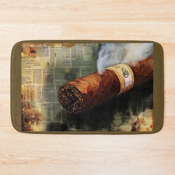 Item preview, Vintage Smoke - Large Cigar Resting on Old Newspaper with Timeless Elegance designed and sold by OlfactoART Studio.