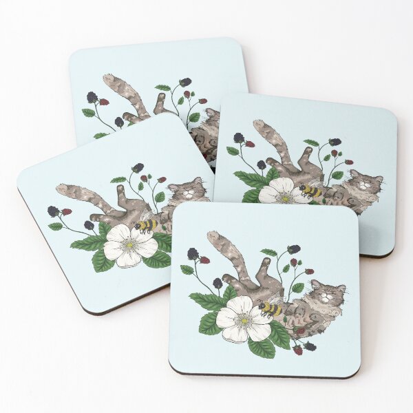 Item preview, Cat and Flower designed and sold by Emsun Art.