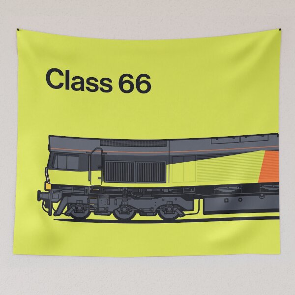Item preview, Class 66 Train Side England UK Lemon Yellow designed and sold by VoodooCircus.