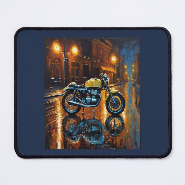 Item preview, "Neon Night Ride: Café Racer in the Rain" designed and sold by Artisticanvas.