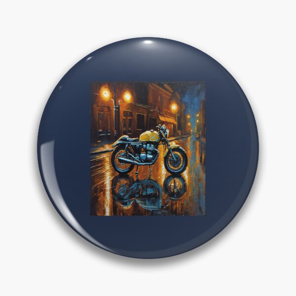 Item preview, "Neon Night Ride: Café Racer in the Rain" designed and sold by Artisticanvas.
