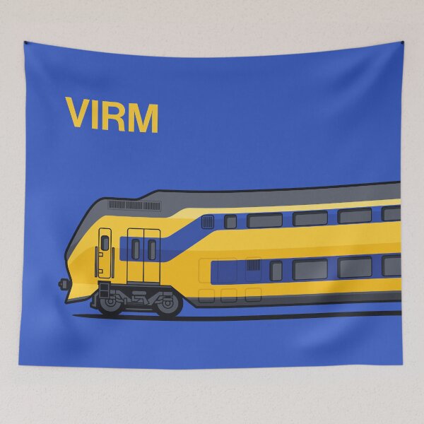 Item preview, VIRM Blue Double Decker Train Side Netherlands designed and sold by VoodooCircus.