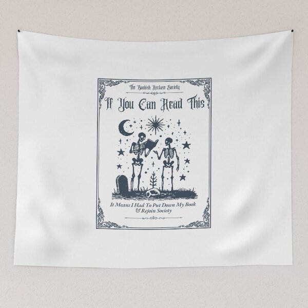 Item preview, Bookish Recluse Skeleton Tarot Art - Funny Bibliophile Design designed and sold by amandaline.