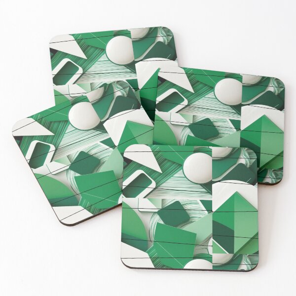 Item preview, Geometric Artwork Green and white  designed and sold by Tayrenstars.