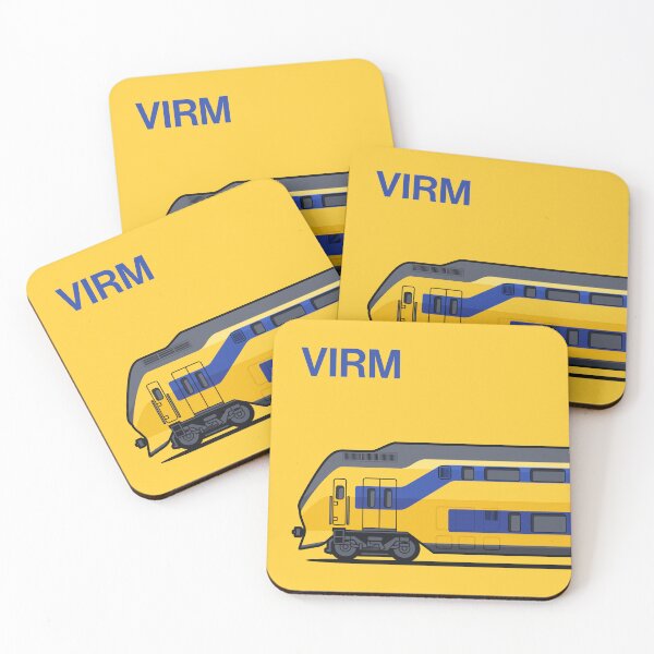Item preview, VIRM Yellow Double Decker Train Side Netherlands designed and sold by VoodooCircus.